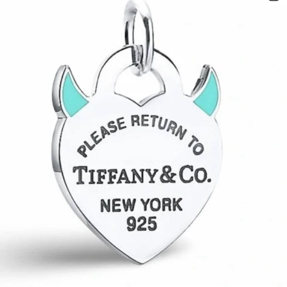 Authentic Tiffany & Co. 925 sterling silver blue devil heart charm